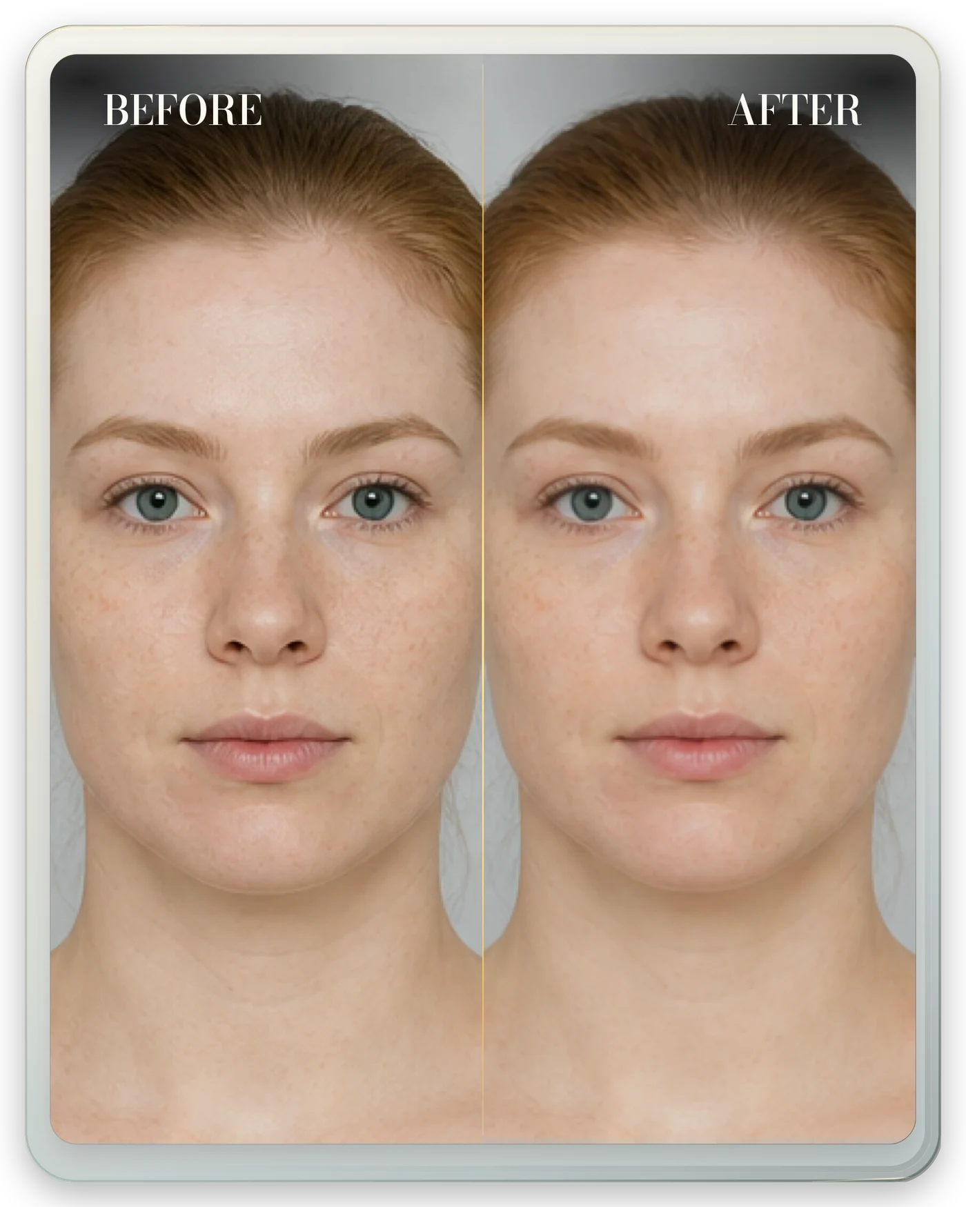 A finished B/A Studio editorial before-and-after card